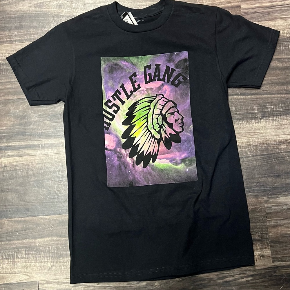 Hustle Gang Black and Green Short Sleeve Tee
